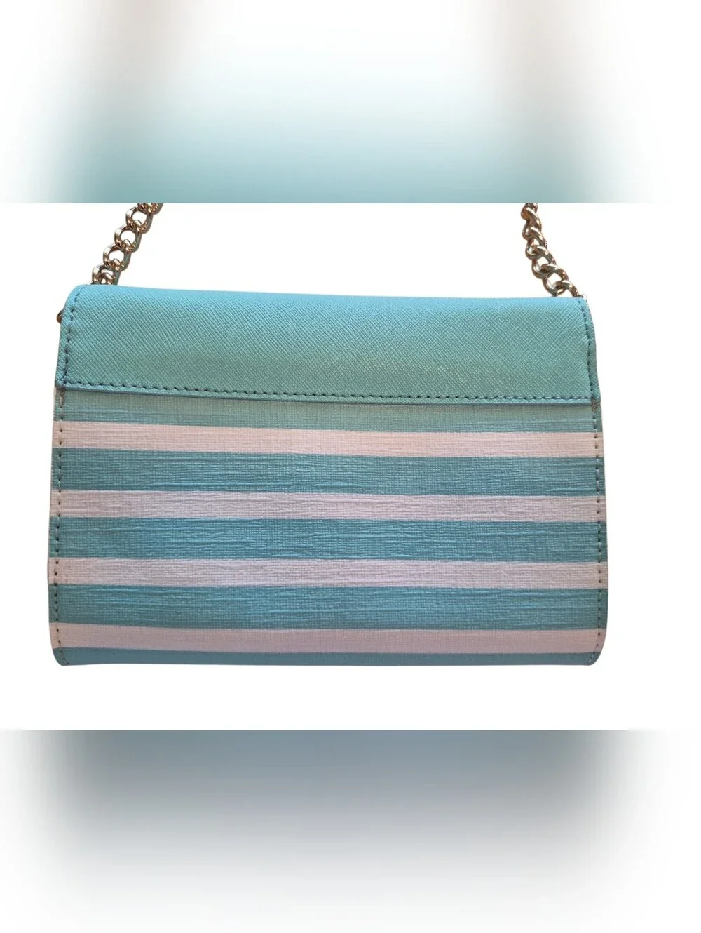 Kate Spade New York Fairmont Mint/Cream Stripe Detachable Strap Small Crossbody